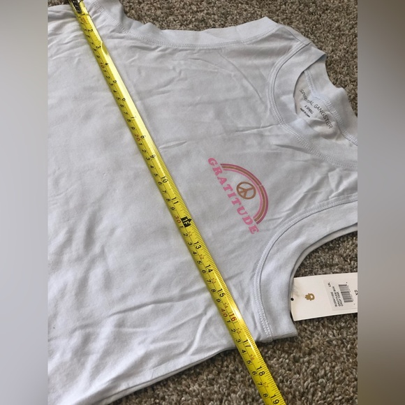 SPIRITUAL GANGSTER "My Attitude Is Gratitude" White Crop Tee Sz XS - Picture 6 of 7